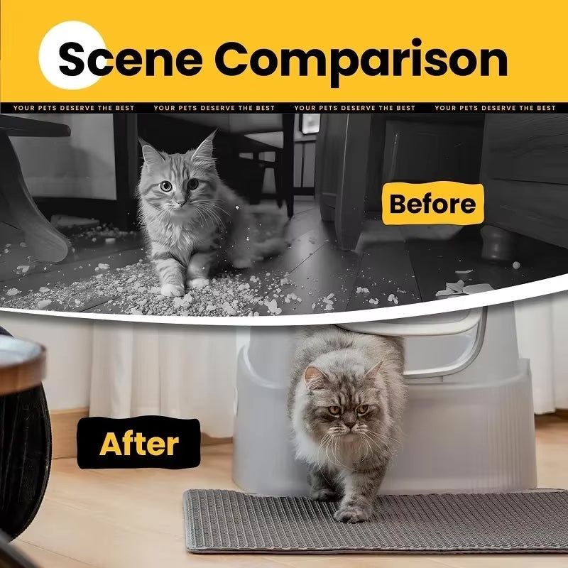 Pawfectly Clean: Waterproof, Non-Slip Double-Layer Cat Litter Mat! ๐พ๐ฟ - BetaDawgz