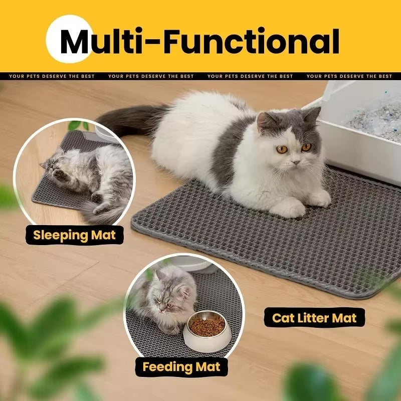 Pawfectly Clean: Waterproof, Non-Slip Double-Layer Cat Litter Mat! ๐พ๐ฟ - BetaDawgz