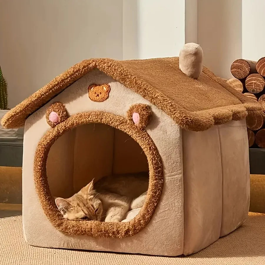 The Cozy Cubby: Foldable, Washable, Purr-fectly Snug Pet House! 🏡😻🐶