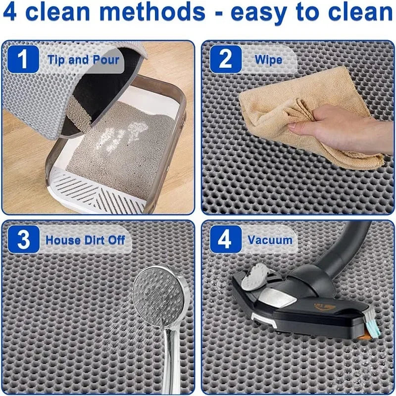 Pawfectly Clean: Waterproof, Non-Slip Double-Layer Cat Litter Mat! 🐾🚿