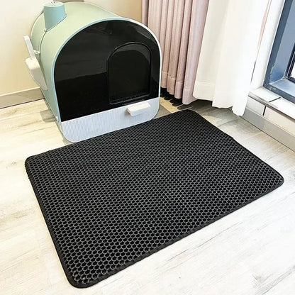 Pawfectly Clean: Waterproof, Non-Slip Double-Layer Cat Litter Mat! 🐾🚿